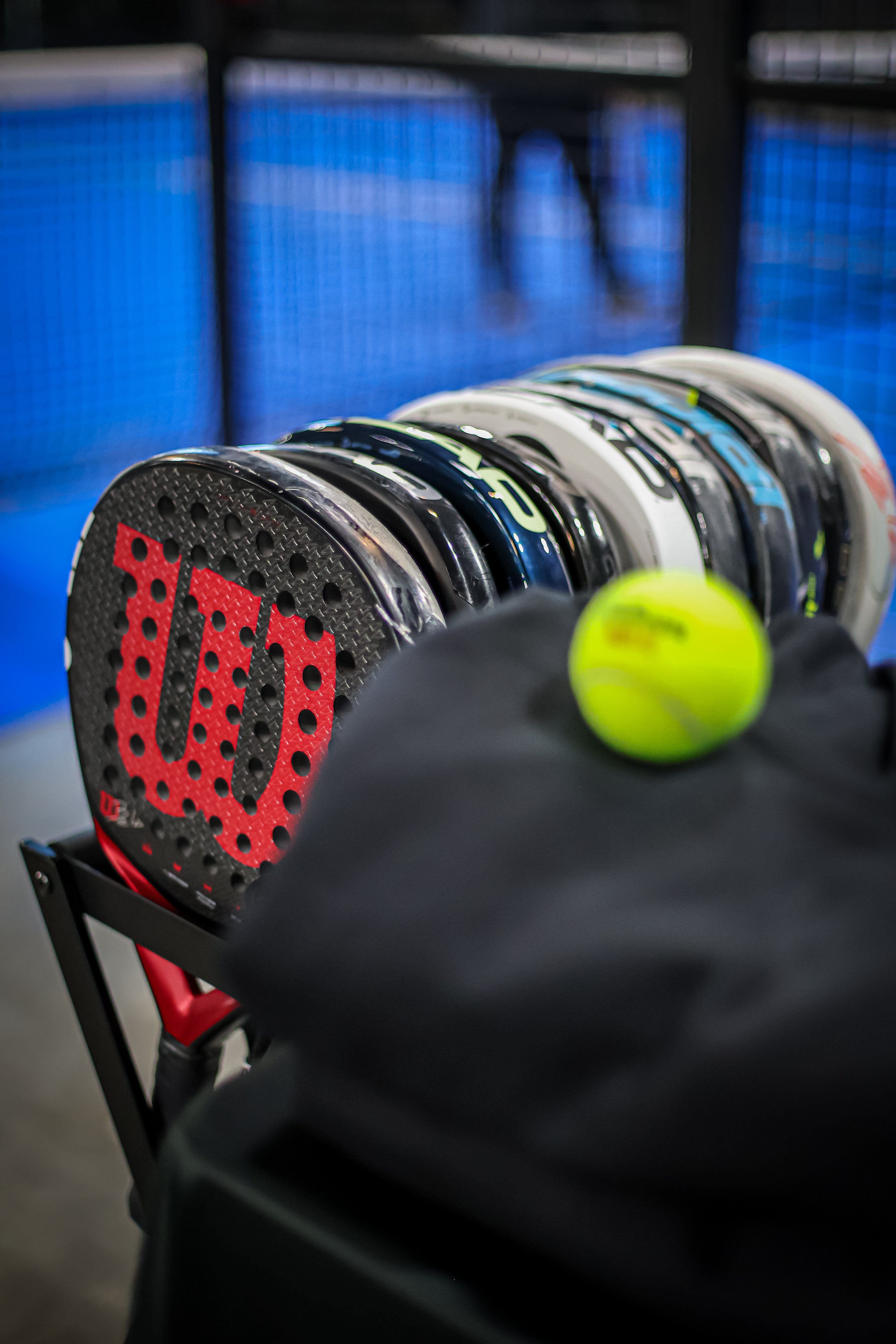 Premium padel racquets available for rent